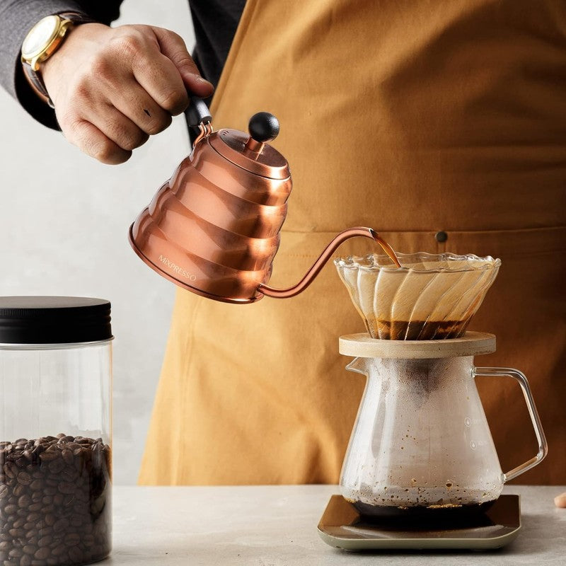 Gooseneck Coffee Kettle 1.2L 40Oz Stainless Steel Copper Pour Over4