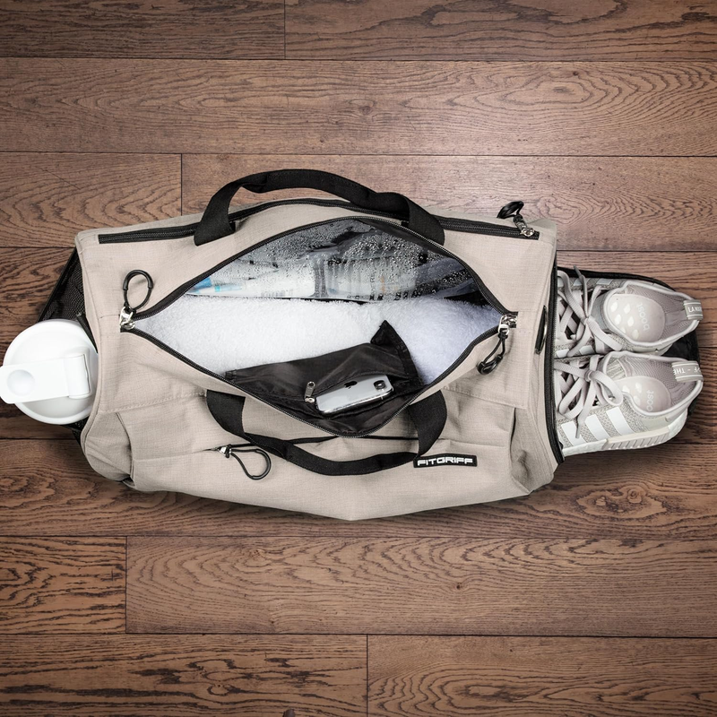 Gym Bag Men Women Duffle w/ Shoe Wet Compartment Fitness Travel Bag3