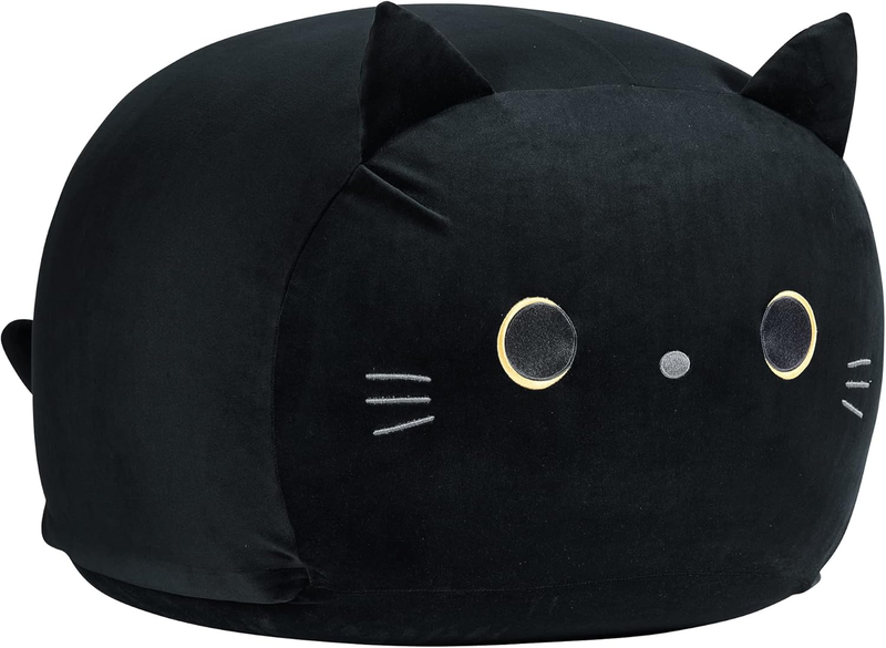 Stuffed Animal Storage Bean Bag Cover Kids Black Cat Toy Organizer Large0