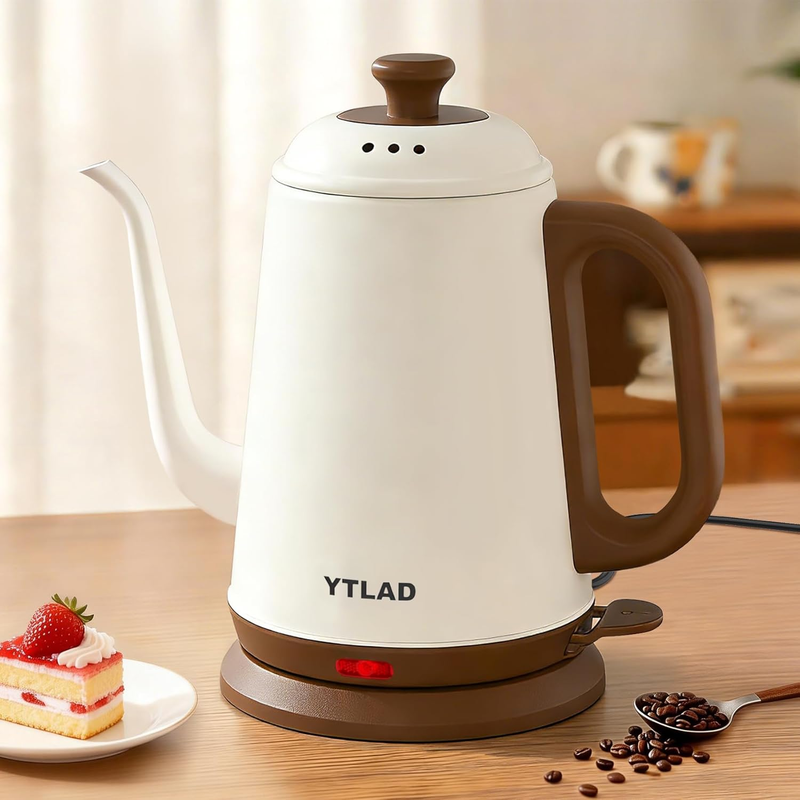 Gooseneck Electric Kettle 1L 1000W Fast Boil Pour Over Tea Coffee White10