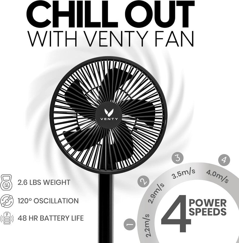 Portable Wireless Fan with LED Light & Remote - Ideal for Travel & Outdoors NEW1