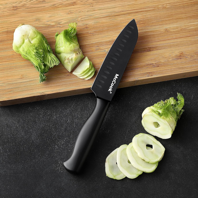   Knife Sets,German Stainless Steel Knife Block Sets with Built In Sharpener, Bl7