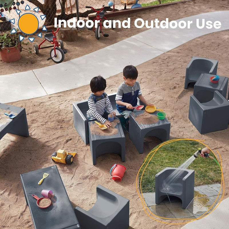 Tri Me 3 In 1 Cube Chair, Kids Furniture, Dark Grey5