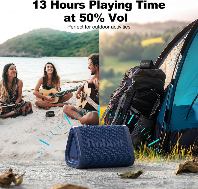 Portable Bluetooth Speaker Wireless, IPX7 Small Shower Speaker Waterproof, 15H P5