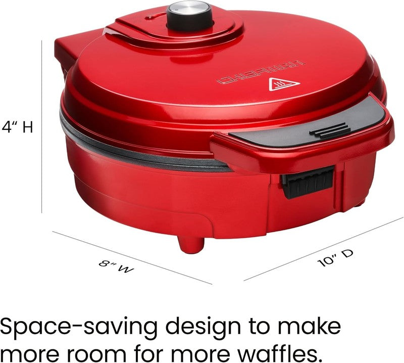 Belgian Waffle Maker Anti-Overflow Shade Control Nonstick Cool Touch Red8