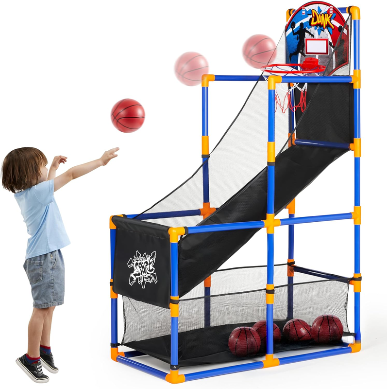 Arcade Basketball Game Set w/ 4 Balls Hoop Indoor Outdoor Kids 3 12 Air Pump9
