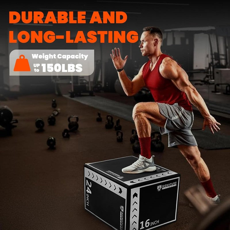 3-in-1 Foam Plyometric Jump Box 16x20x24" Home Gym Workout4