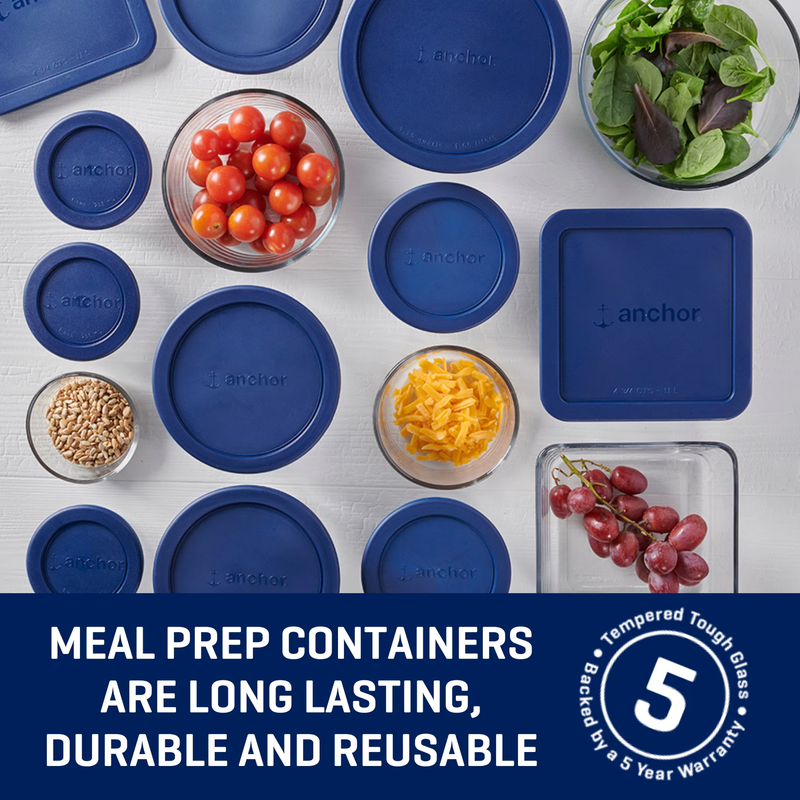 30 Piece Glass Food Storage Containers Set with Snugfit Lids3