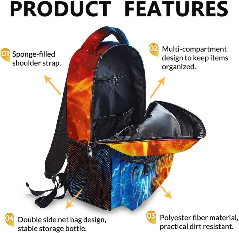 Backpack for Kids School Kindergarten Elementary Primary Middle College, Gaming 3
