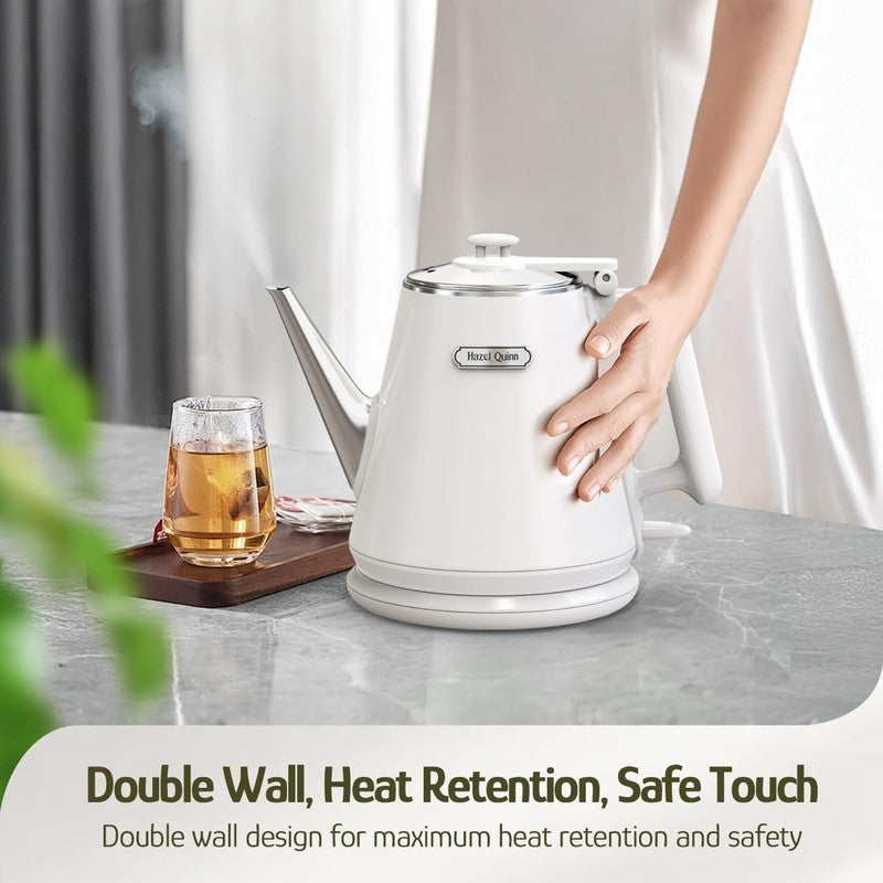 Electric Kettle 1L 800W Stainless Steel Cordless Double Wall Pearl White5