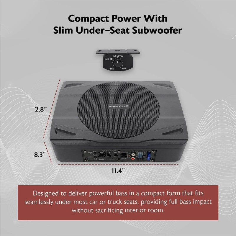 SS8P 400W 8" Slim Under Seat Subwoofer   Deep Bass for Cars & Trucks2