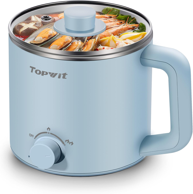 1.6L Electric Hot Pot Ramen Cooker Multifunctional Boil Dry Protection Blue8