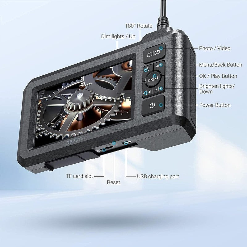 Dual Lens Industrial Endoscope, 1080P Digital Borescope Inspection Camera, 7.9Mm7