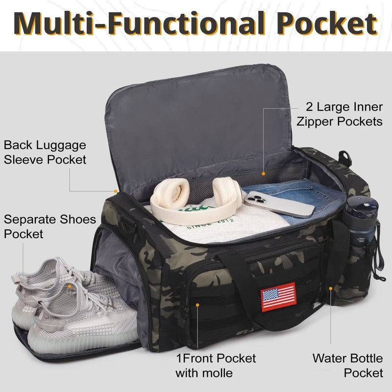 2 In 1 Gym Duffle Bag 40L Convertible Travel Bag Shoes Compartment Luggage8