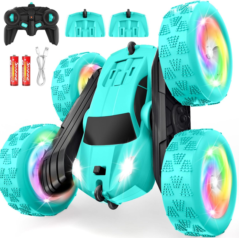 Remote Control Car for Girls 4WD Stunt Car 360 Flips RGB Lights 6+11