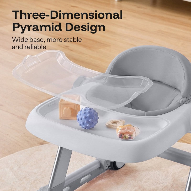 Baby Walker for Babies 6-18 Months, Anti-Rollover, Seat and Height Adjustable, W3