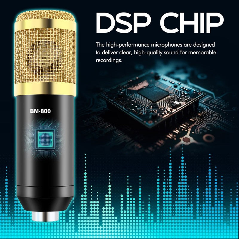 BM-800 Condenser Microphone Bundle – Podcast Mic with Voice Changer for Streamin3