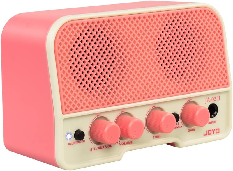 JA-02 II Mini Guitar Amp, 5W Bluetooth Rechargeable Practice Amplifier (Pink)0