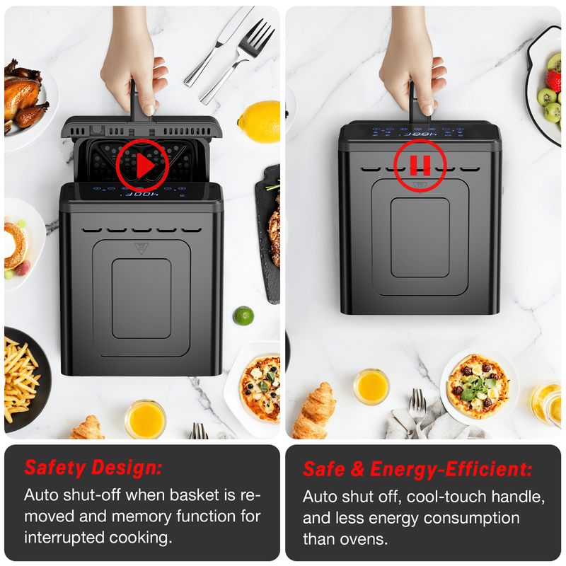 Black 6QT 12-in-1 Air Fryer Roast Reheat Dehydrate Bake Steam 400F5