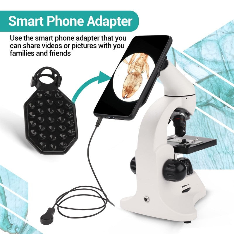 Compound Microscope 40X–2000X for Students Kids Adults + Slides & Adapter8