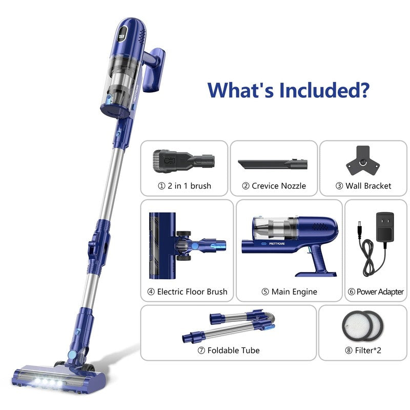 Cordless Vacuum Cleaner, 30Kpa/45Min/7 In 1 Stick Vacuum with Foldable Pole, P19