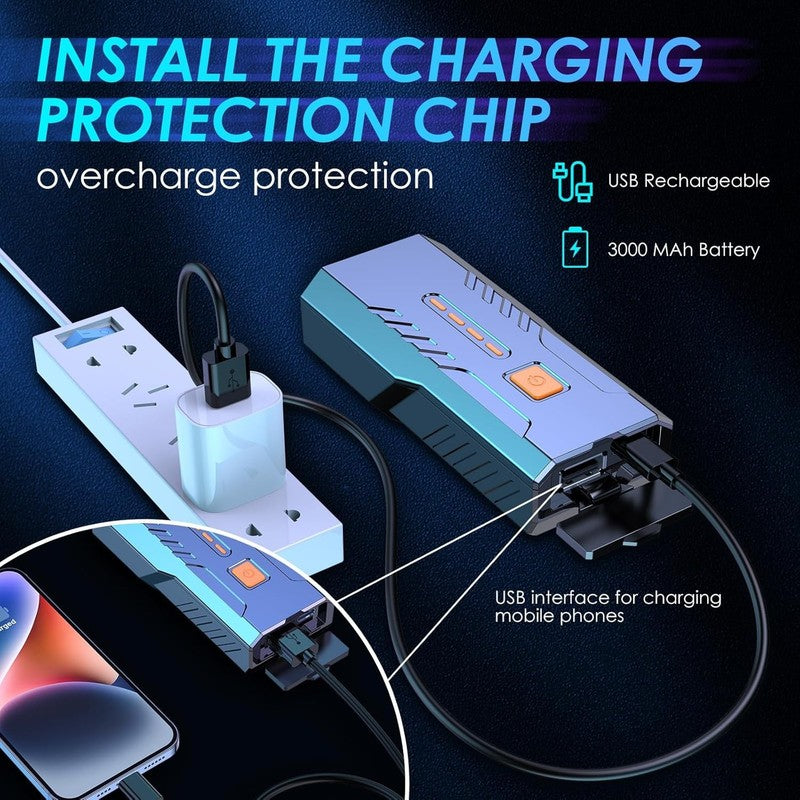 10000LM Super Bright 360° Rotatable Bike Headlight & Rear Light 3000mAh USB4
