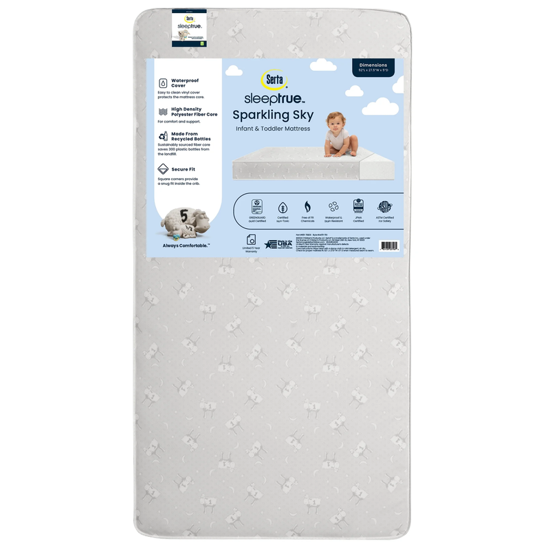 Sleeptrue Sparkling Sky 5" Dual-Sided Crib & Toddler Mattress - Sustainably Sour11