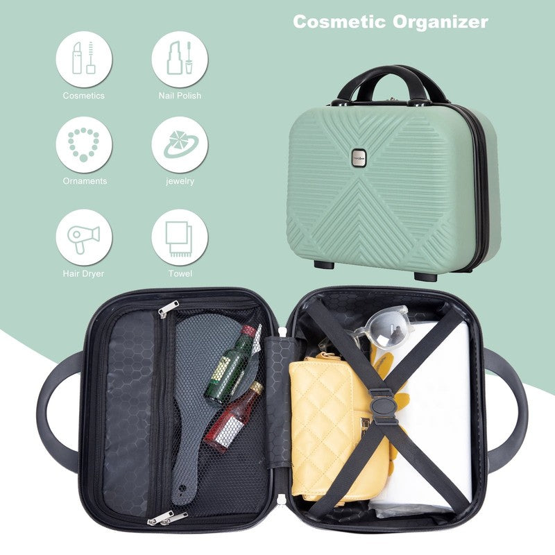 2 Piece Luggage Set Hardside Spinner Wheels Lightweight Carry On Suitcase Olive7