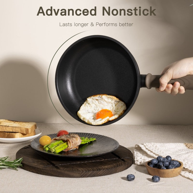 18 Piece Pots and Pans Set, Black Titanium Induction Nonstick Cookware Set, Oven2