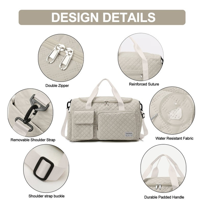 Travel Duffle Bag for Women Men, Weekender Overnight Bags Carry on Gym Bag with4
