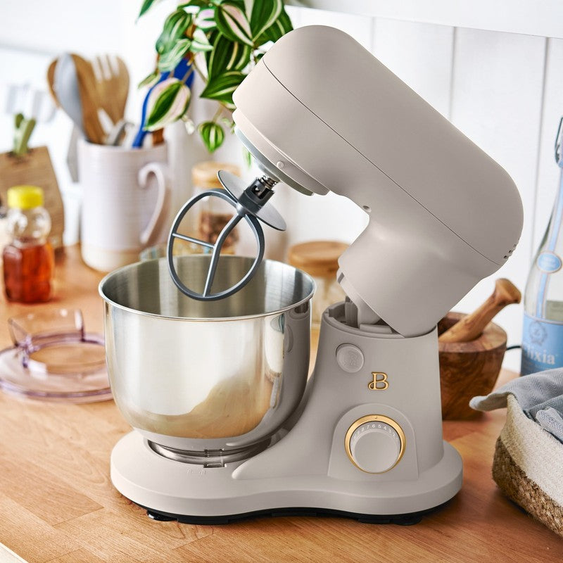 3.5 Qt Stand Mixer Porcini Taupe w/ Flat Beater Dough Hook & Whisk9