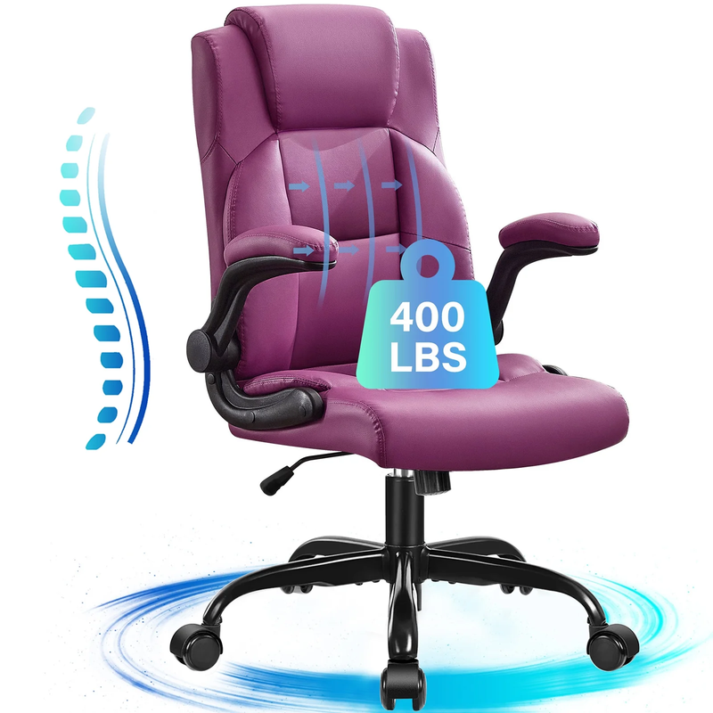 Leather Office Chair, Big and Tall Office Chair 400LBS Wide Seat Ergonomic Compu0