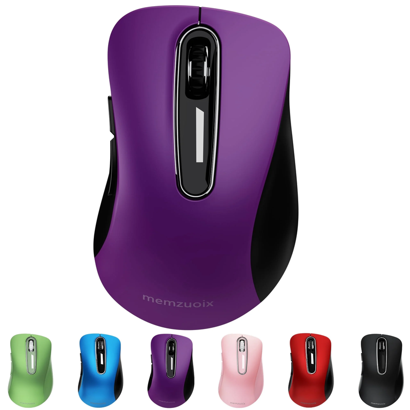 2.4GHz Wireless Mouse 1200 DPI 5 Button USB Receiver for PC Laptop Purple7