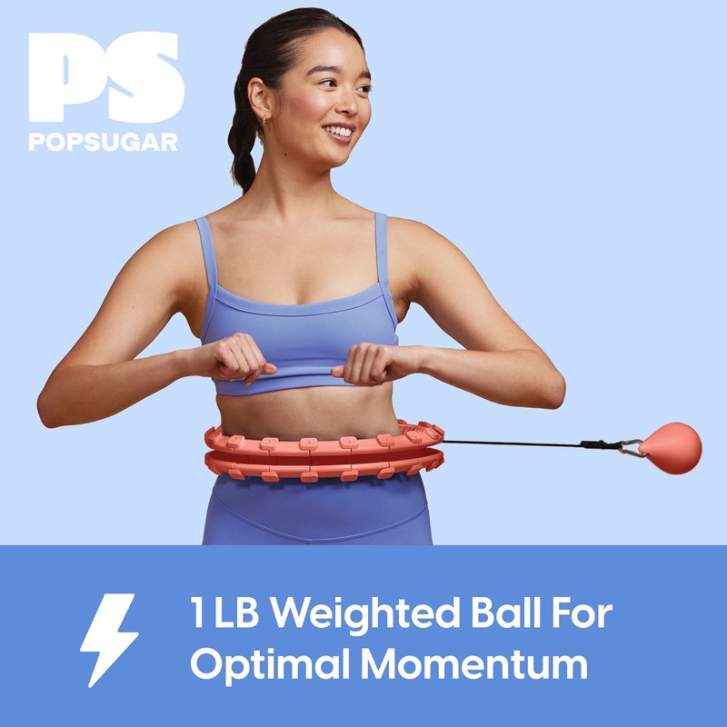 Adjustable Fitness Hoop with Weighted Ball, Coral, 1 Count3