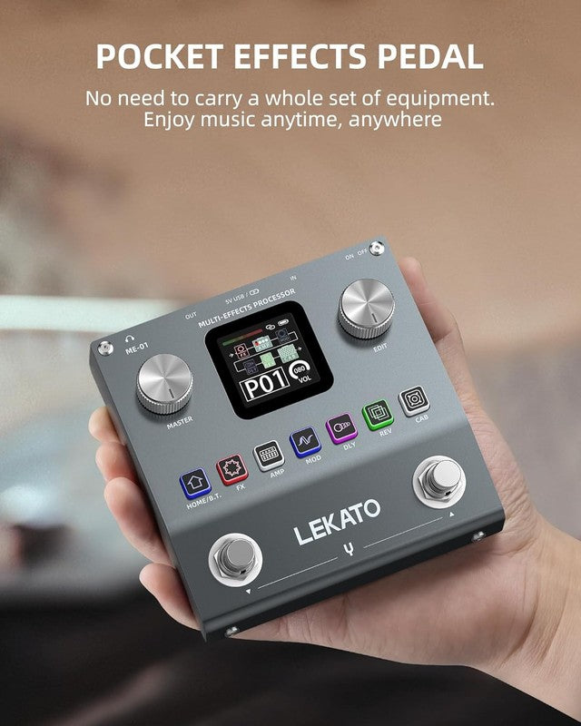 Multi Effects Guitar Pedal Pocket Rechargeable 6 Modules 80 Presets BT Audio1