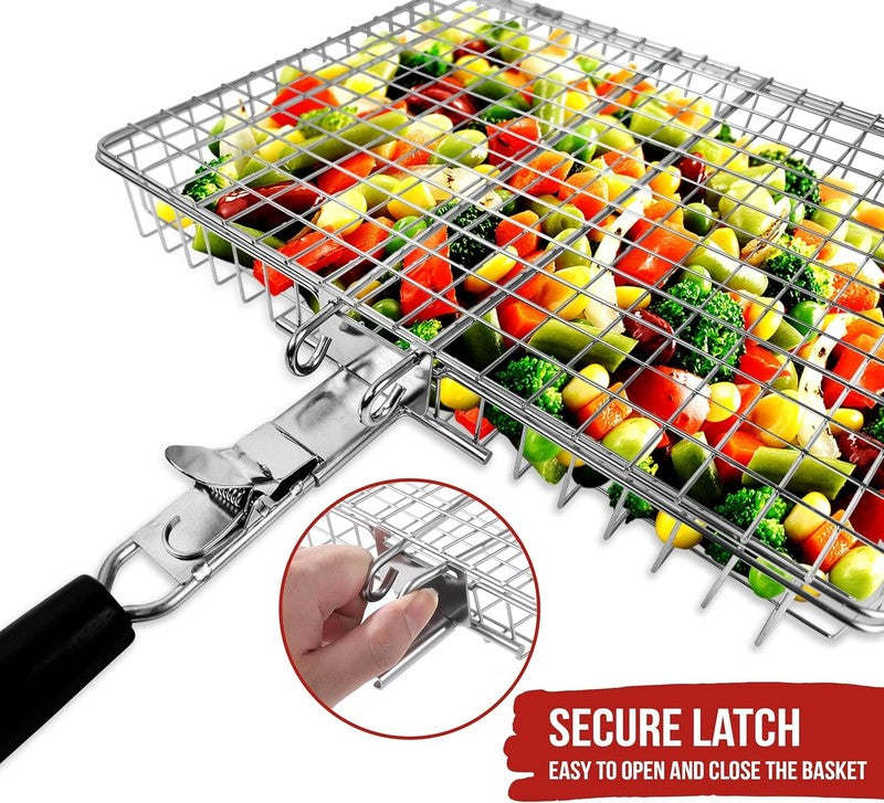 'S Bbq Grill Basket Set for Meat Fish Vegetables Stainless Steel 304 Barbecue Bb7