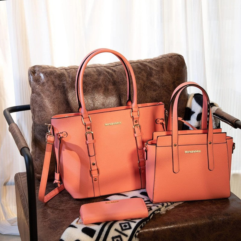 3PCS Purses for Women Tote Bag and Wallet Set Shoulder Satchel Handbags1
