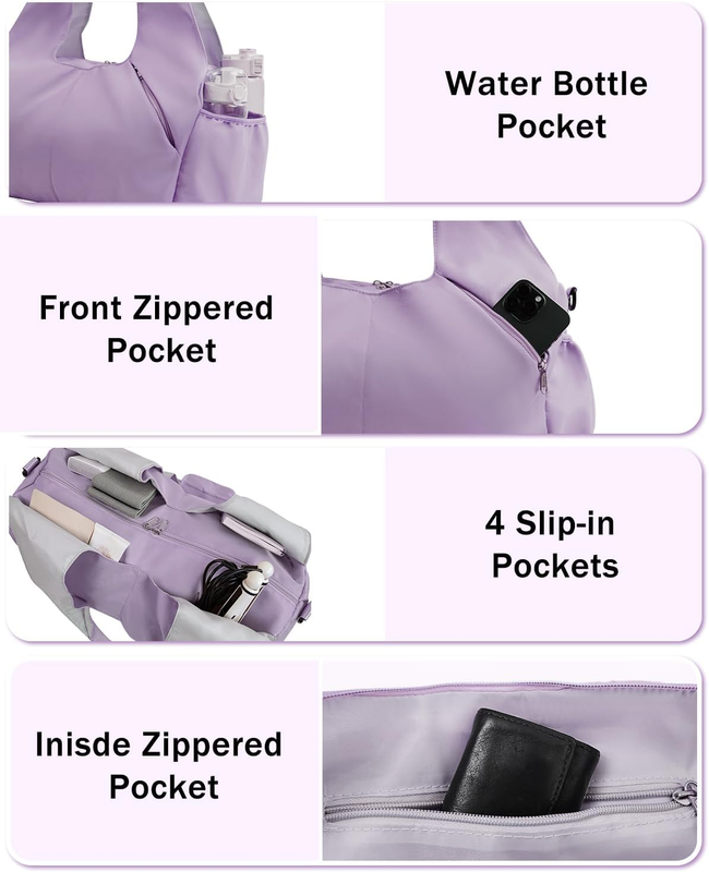 Gym Bag for Women with Shoe Compartment Yoga Mat Bag with Wet Pocket and Water B4