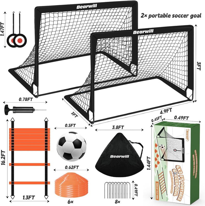 Soccer Goal, Kids Soccer Goals for Backyard Set of 2, 4X3Ft Portable Soccer Goal5