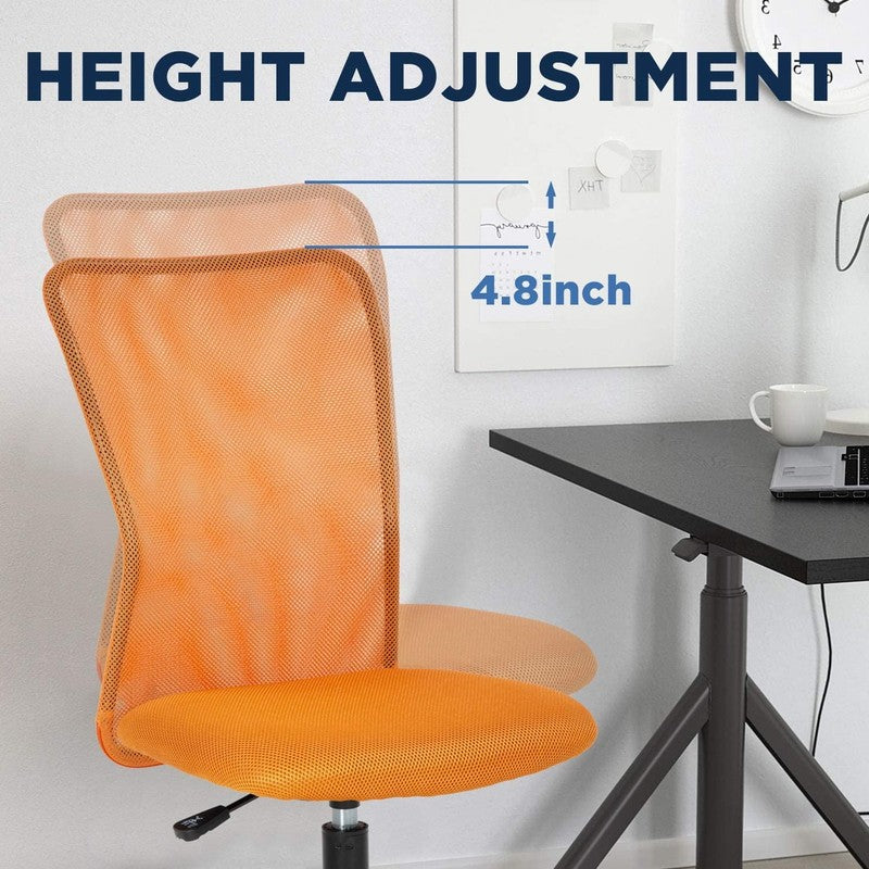 Ergonomic Armless Office Chair with Adjustable Height, Lumbar Support for Adults4
