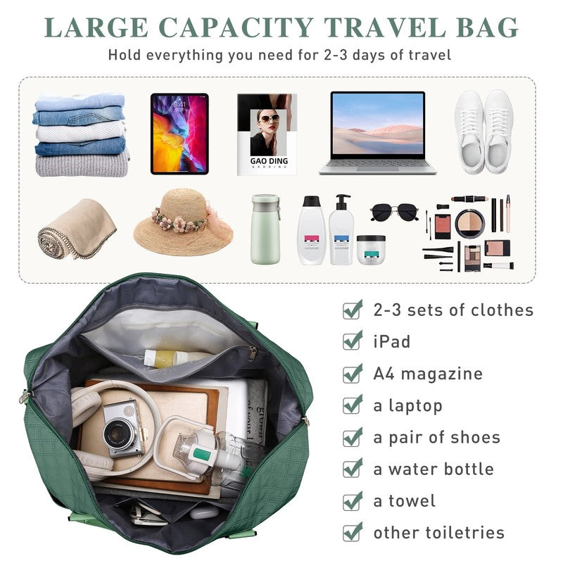 Travel Duffle Bag Weekender Bags for Women with Shoe Compartment Carry on Overni5