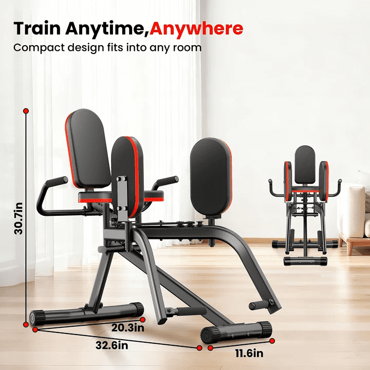 Home Gym Hip Abductor Machine Glute Leg Trainer 6-Level Resistance 440lb Max Red9