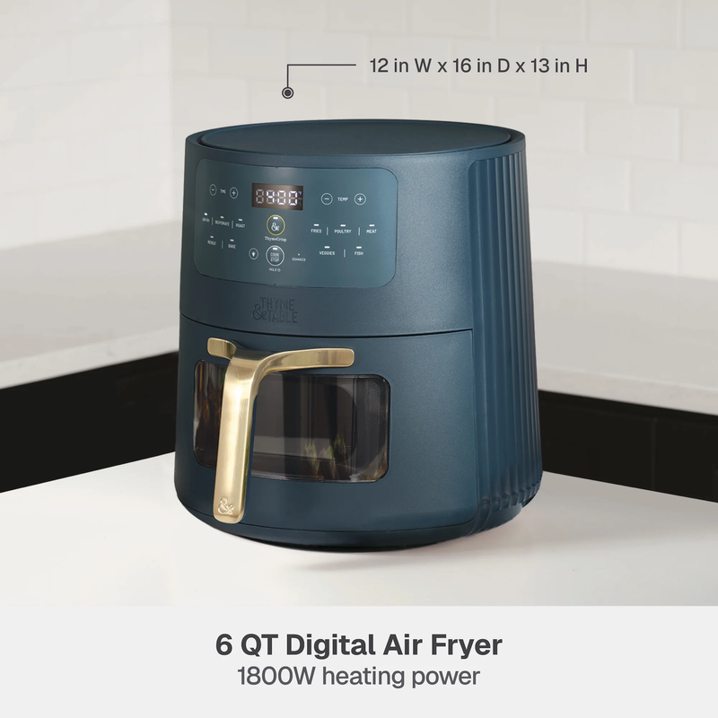 6QT Air Fryer, with Thymecrisp and Ceramic-Coated Nonstick Basket, Atlantic Blu2