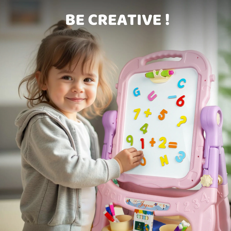 Kids Adjustable Art Easel Double Magnetic Drawing Board with Accessories4