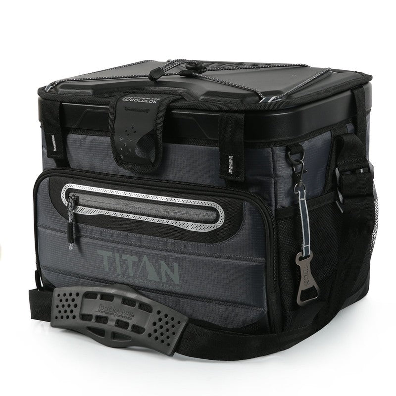 40 Can Collapsible Zipperless Soft Cooler, Black, 23 QT2