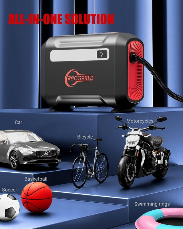 R8 Portable Air Compressor, 12V Tire Inflator with Dual Digital Screen7