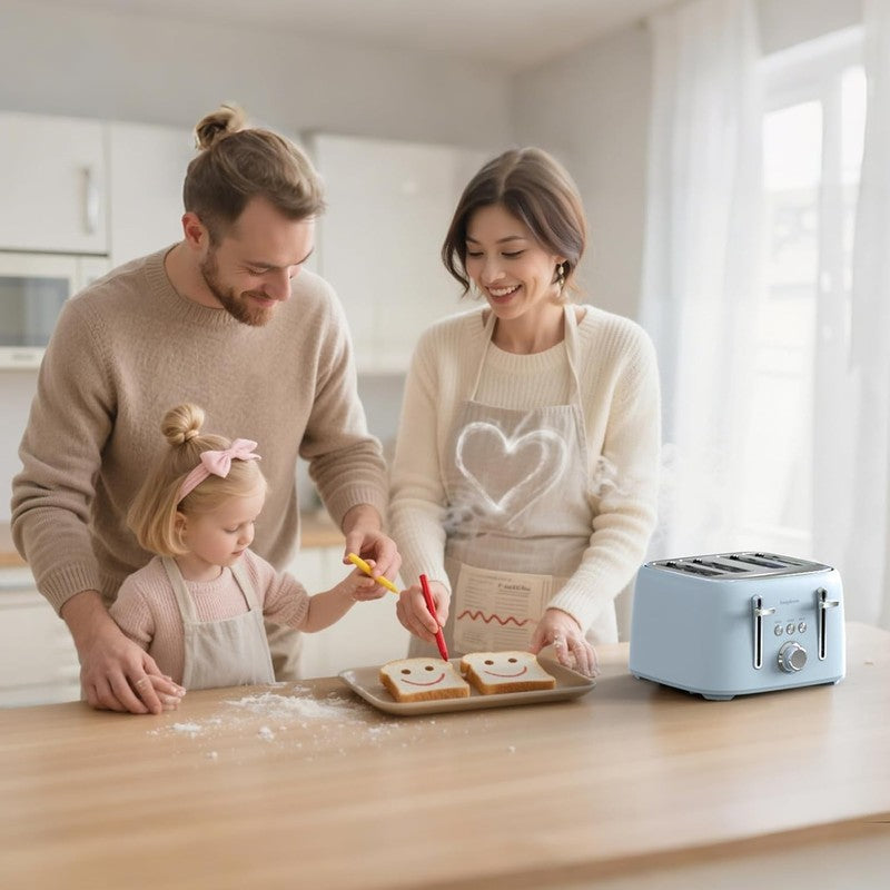 4 Slice Stainless Steel Toaster Extra Wide Slots High Lift 6 Browning Blue6