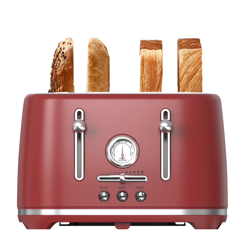 4 Slice Toaster, 6 Browning Options, Wide Slots, High Lift Lever, Dual Controls,10