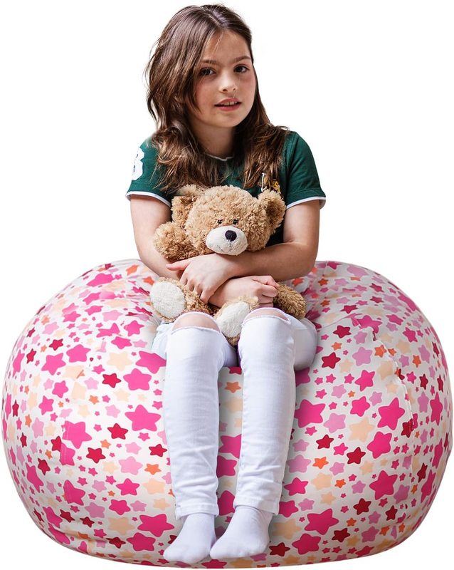 Kids Stuffed Animal Storage Bean Bag Cover XL Cotton Canvas Small Star9