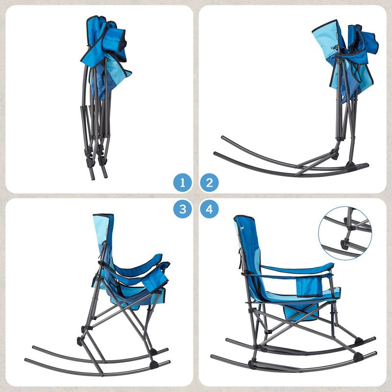 PORTAL Rocking Camping Chair, Portable Folding Rocker for Outdoor with Cup Holde4